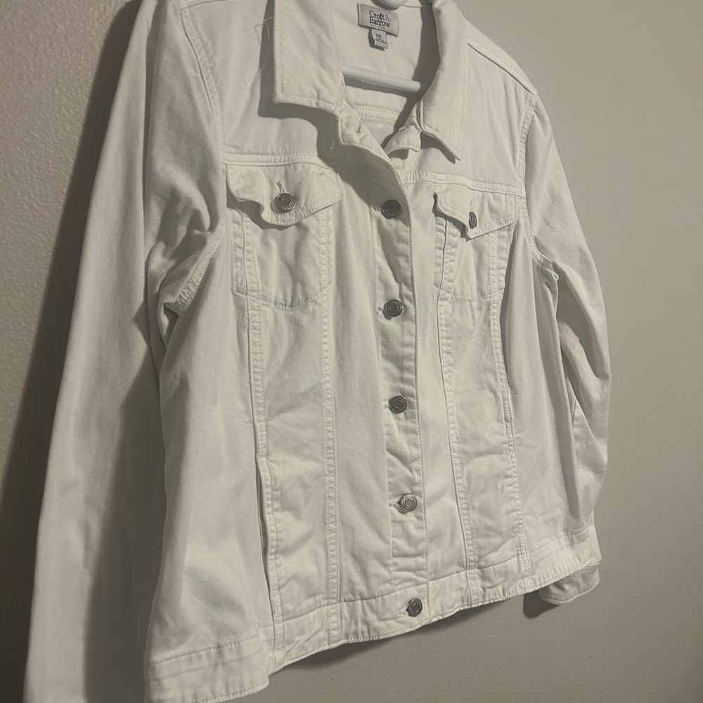 Croft and Barrow Women's White Denim Jacket